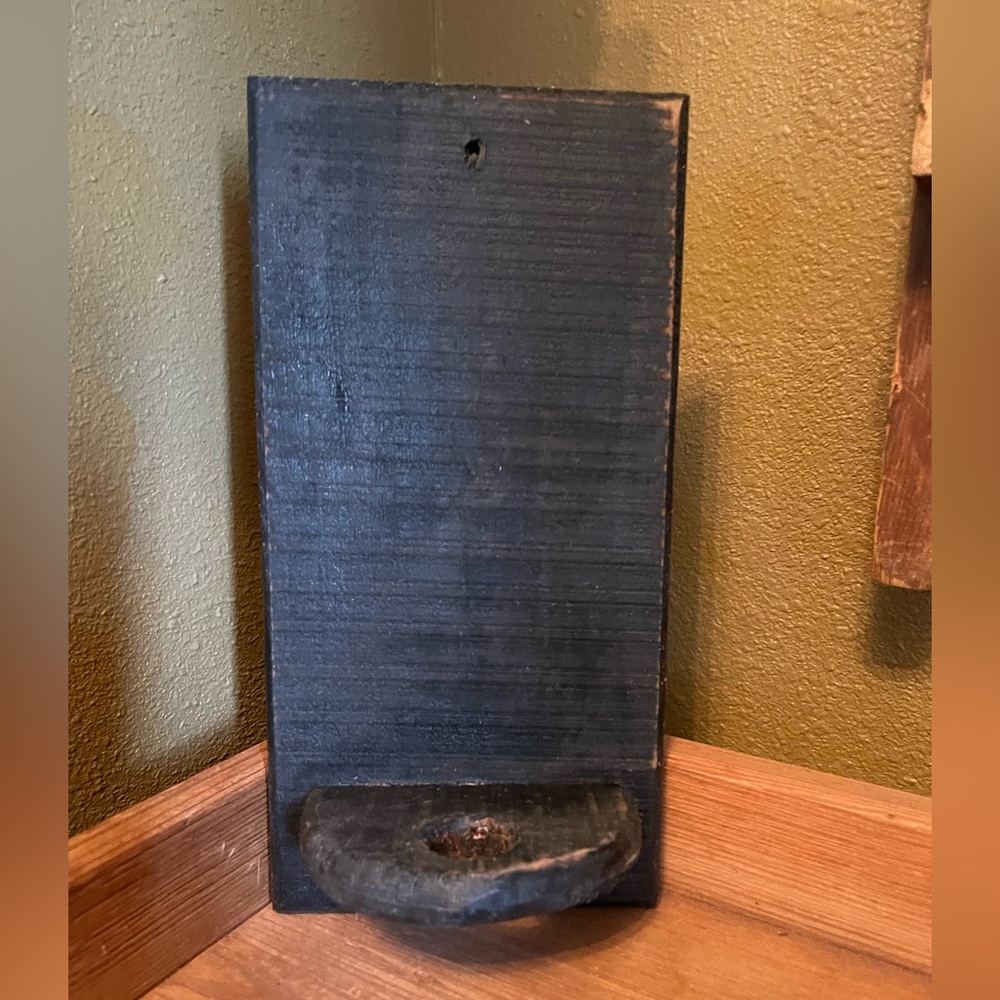 Rustic Black Wooden Wall Sconce